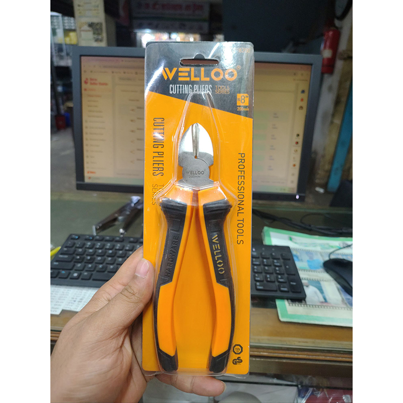 Picture of ✂️ WELLOO 8-Inch Cutting Pliers | Heavy Duty Hand Tool – DCP18200 (Yellow)