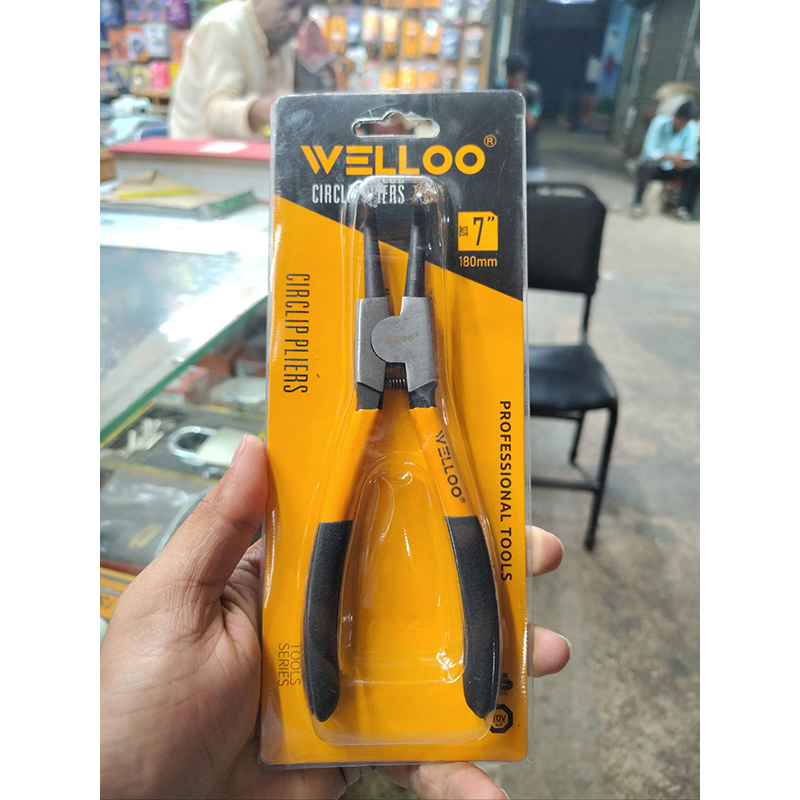 Picture of WELLOO 7" Circlip Pliers (External Bent) – Model CCP21704 – Professional Hand Tool (Yellow)