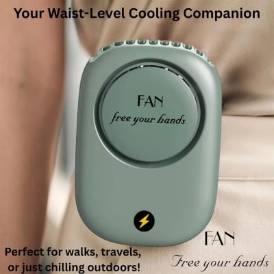 Picture of img Portable Waist Hanging Fan Mini Neck Fans with Adjustable Bladeless USB Rechargeable Sports Cooling Fan