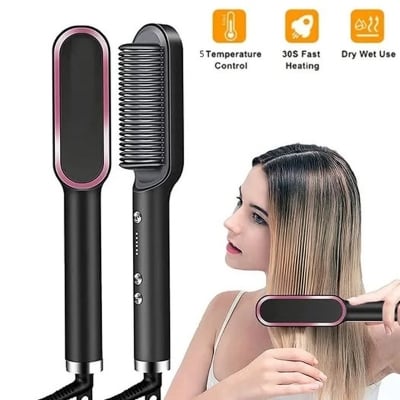 Picture of Hair Straightener Quick Heated Electric Hot Comb Hair Comb Personal Care Multifunctional Hairstyle Brush