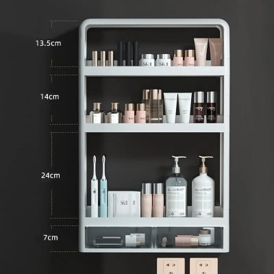 Picture of Big Size Multifunctional Kitchen Countertop Bottle Storage Rack Bathroom Toiletries Storage shelf Cosmetics Organizer