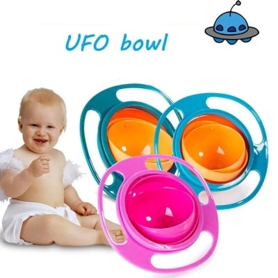 Picture of Magic Gyro Bowl 360 Degree Rotate Spill-Proof Bowls with Lid Plastic Creative Dishes Practice Feeding Bowls