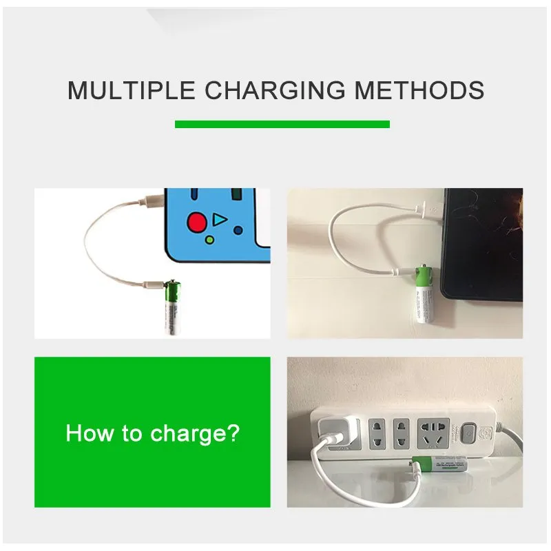 Picture of [Original] USB Type-C Fast Charging Rechargeable Battery AA 1.5V (4 piece Battery)
