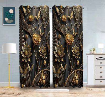 Picture of 2 Piece 3D Print Premium curtain