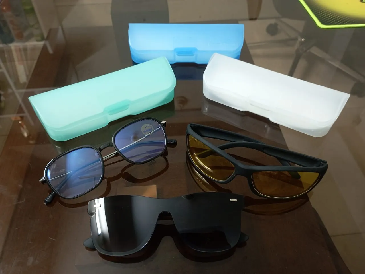 Picture of 3 Glasses Combo Package - Stylish White Glasses & Black Glasses & Night Vision Sunglasses - 3 in One