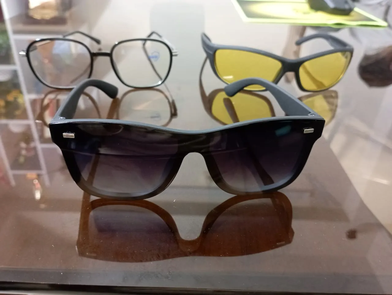 Picture of 3 Glasses Combo Package - Stylish White Glasses & Black Glasses & Night Vision Sunglasses - 3 in One