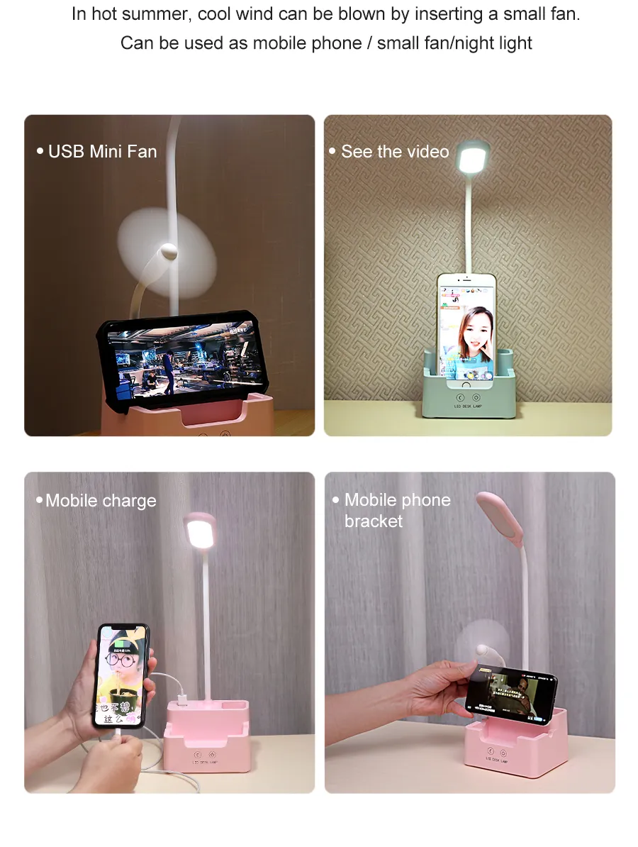Picture of 4 in 1 Multi-function LED Desk Lamp With Fan