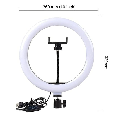 Picture of 6 Fit Tripod Stand +10" Ring Light + K9 Microphone Combo