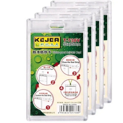 Picture of Anti-fold fully transparent hard plastic ID Card Cover / Card Holder