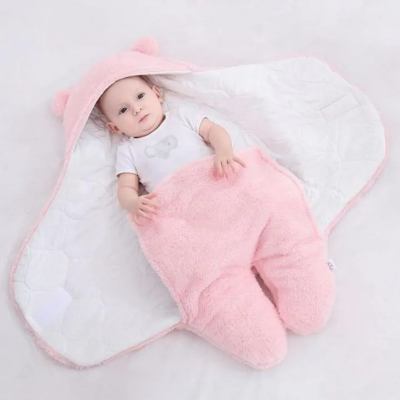 Picture of Baby Sleeping Bag Ultra-Soft Fluffy Fleece Newborn Receiving Blanket Infant Boys Girls Clothe Sleeping Nursery Wrap Swaddle