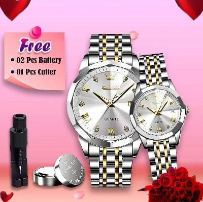 Picture of Olevs  Stainless Steel fashionable  Couple watches Silver