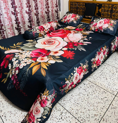 Picture of China Premium 3D Design Bed Sheet(red)