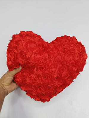 Picture of Heart Shape Red Love Pillow | Send Soft Toys as Gifts