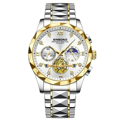 Picture of BINBOND B1236 Brand Fashion Tourbillon Dial Quartz Watches Men’s Luxury Stainless Steel