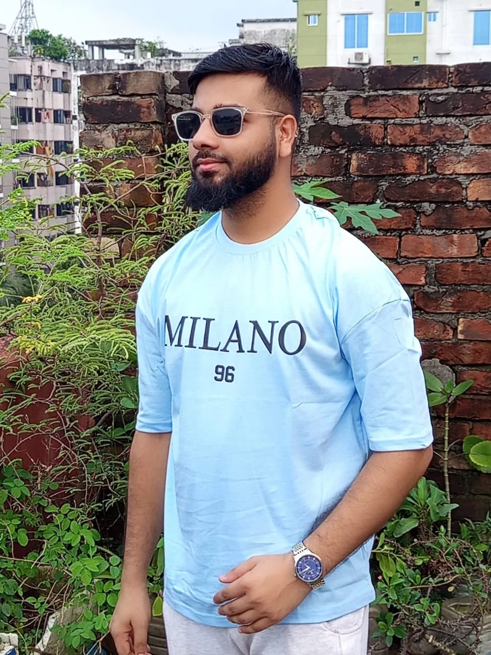 Picture of Men's Stylish Drop Shoulder- Milano Blue