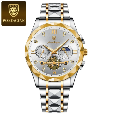 Picture of POEDAGAR 996 Luxury Man Luminous Chronograph Watch for Men Stainless Steel Men's Quartz Watches