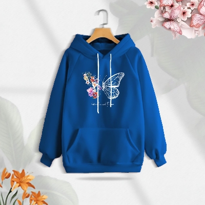 Picture of Premium Comfortable (Butterflies & Flowers) Ladies winter hoodie