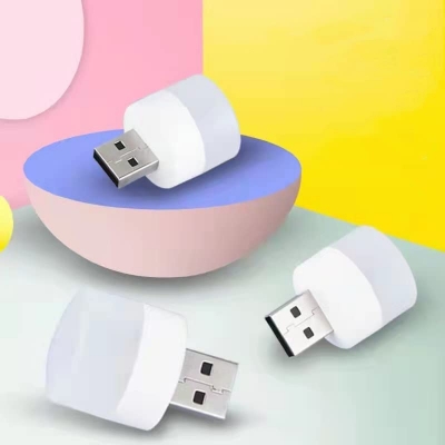 Picture of 3 PCS Portable USB light white color for powerbank and laptop Mini USB bulb White