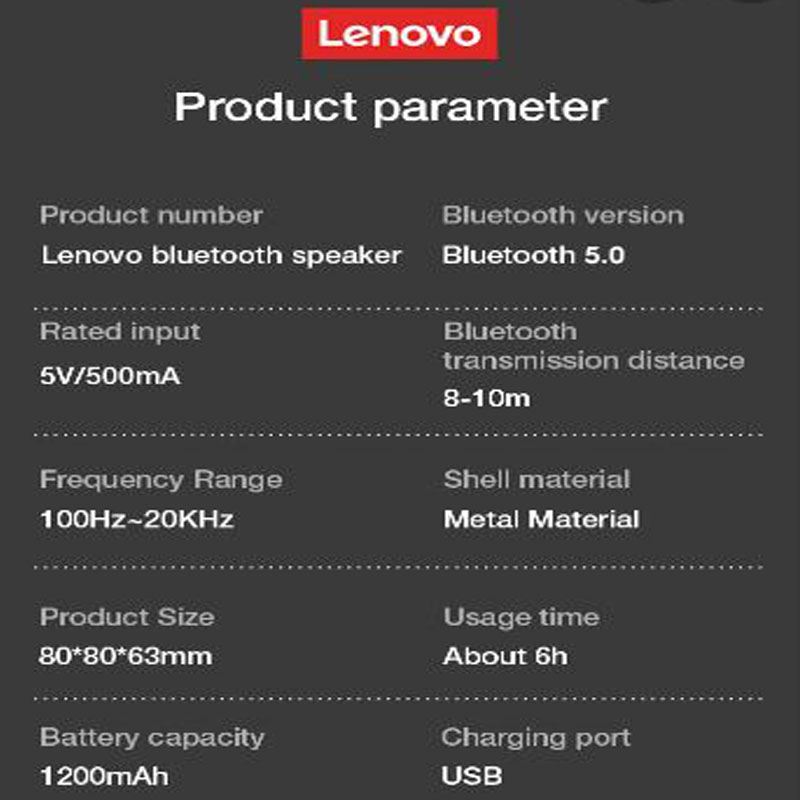 Picture of Lenovo K3 Bluetooth Speaker Power Full Bass- Portable Black