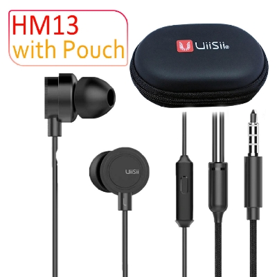 Picture of UiiSii HM 13 In-Ear Earphone (With Pouch) | UiiSii HM13 Wired Noise Cancelling Dynamic Heavy Bass Music Metal In-ear with Mic Earphone UiiSii HM13 Black