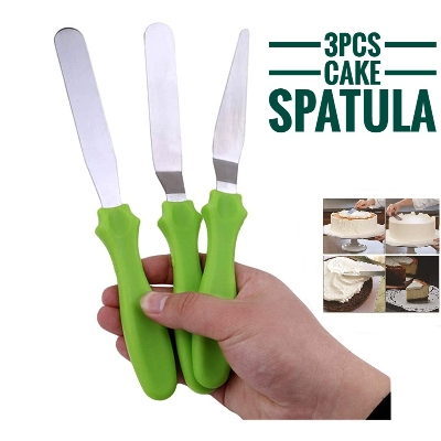 Picture of Kitchen Knife 3Pcs set Cake Spatula Palette Knife Cakes Icing Pastry Tools Multicolor
