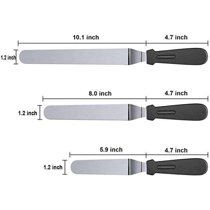 Picture of Kitchen Knife 3Pcs set Cake Spatula Palette Knife Cakes Icing Pastry Tools Multicolor