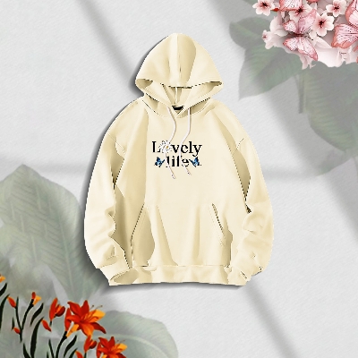 Picture of Premium Comfortable Stylish (Lovely Life-off white) Ladies winter hoodie