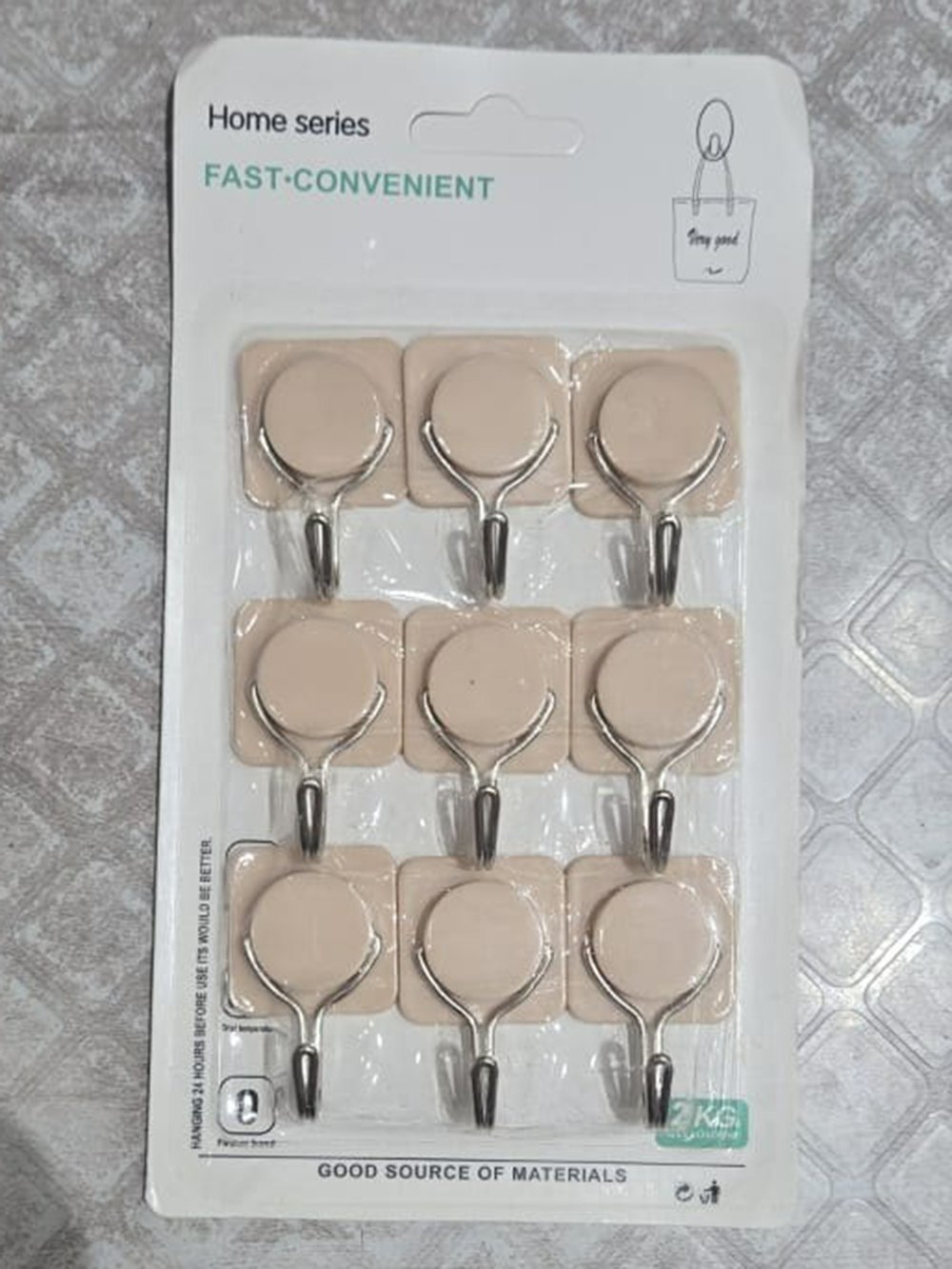 Picture of 9 pcs Wall Hook Hanger Plastic Wall Hook for kitchen Magic Wall Hook Clip Transparent Strong Self Adhesive Door Wall Hangers Hooks