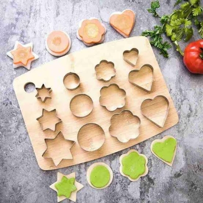 Picture of 12 Piece Set Stainless Steel Pastry Cookie Biscuit Cutter Cake Muffin Decor Mold Multi functional Tool