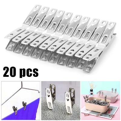 Picture of Stainless Steel Cloth Drying Clip-Silver 20 Piece Set - Hanger - cloth hanger