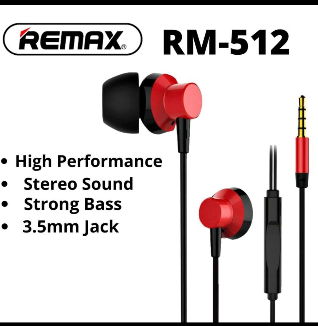 Picture of REMAX RM 512 High Performance Wired In Ear Earphone Stereo with Mic 3.5mm Jack With Free gift