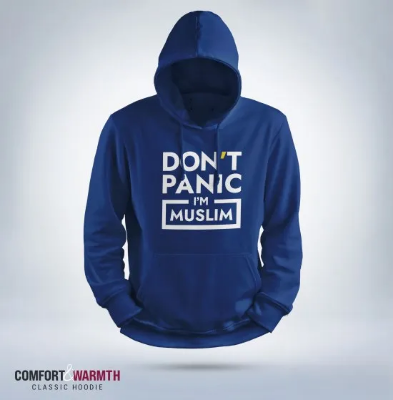 Picture of "Don't Panic" Islamic Hoodie (Royal Blue)
