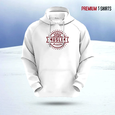 Picture of "Proud to Be Muslim" Islamic Hoodie (White)