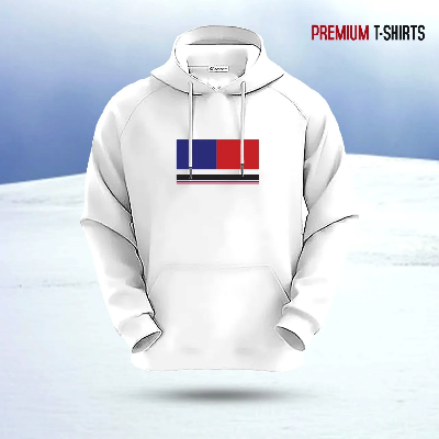 Picture of "Blue-Red Shade" Islamic Hoodie (White)