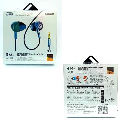 Picture of REMAX RM-595  WIRED EARPHONE FOR SUPER BASS SOUND Black