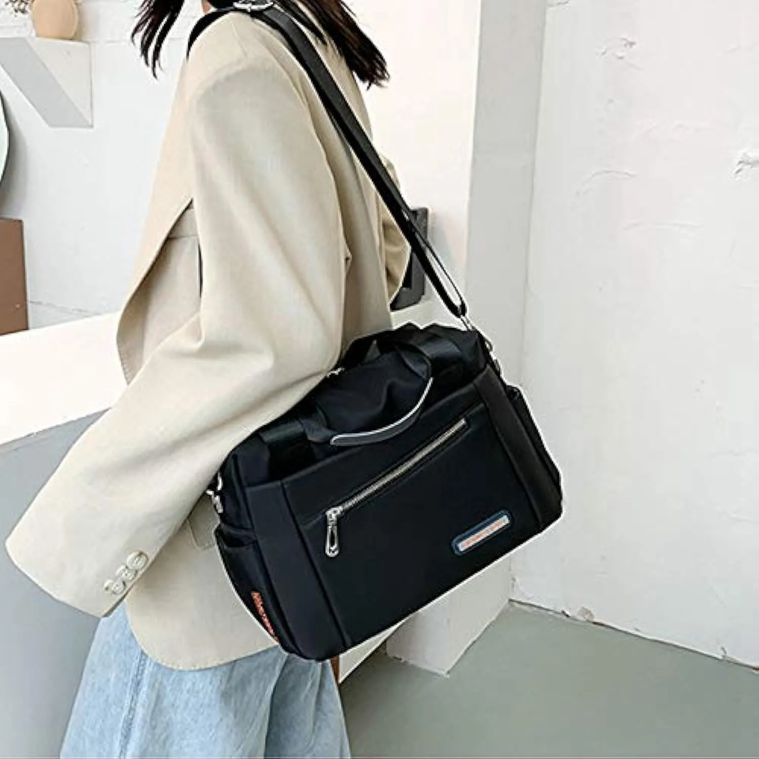 Picture of Luxury Bag Waterproof Nylon Shoulder Ladies Travel Crossbody (Black )