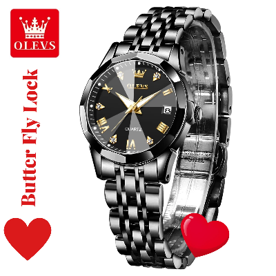 Picture of Butter Fly Lock OLEVS Watch for Women Black