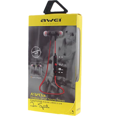 Picture of AWEI A920BL Wireless Smart Sport Stereo Magnetic Earphones Explosive Bass