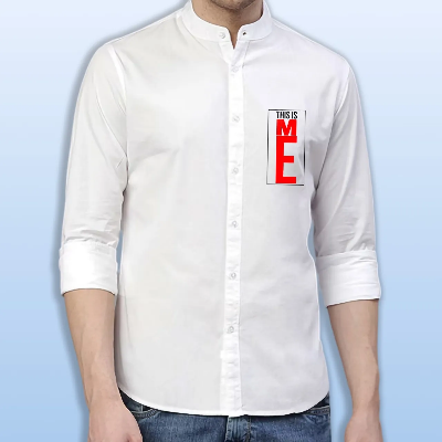 Picture of Premium Printed Ban Collar Shirt for Men