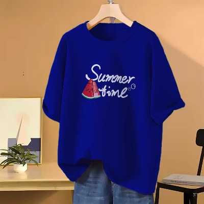 Picture of Drop shoulder T-shirt for Women (Blue)