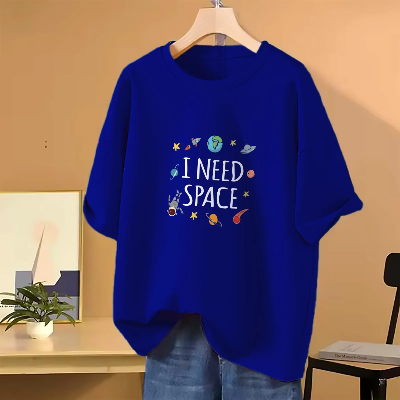 Picture of Drop shoulder T-shirt for Women (Blue)