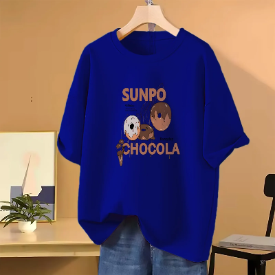 Picture of Drop shoulder T-shirt for Women (Blue)
