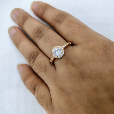 Picture of Luminous Embrace Brilliant Center Stone with Twisted Band Womens Ring