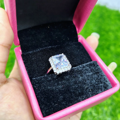 Picture of Luxury Emerald Cut Crystal Ring for Women