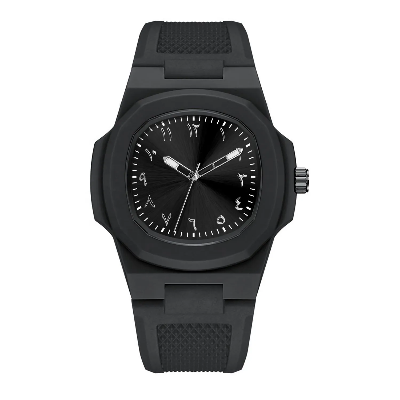 Picture of Custom Logo Arabic Dial Square Quartz Wristwatch – Luminous, Waterproof, Silicone Strap