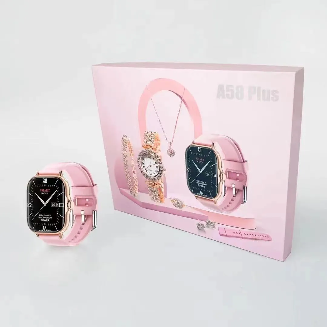 Picture of A58 Plus Smartwatch 2.02 Inch Big Screen Magnetic Charging Bracelet Heart Rate Band Sports Smart Watch With Jewelry For Women