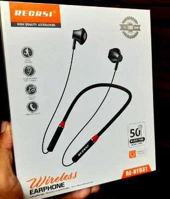 Picture of RECRSI RE-NY031 Bluetooth Wireless,waterproof Neckband with 50 Hours Charging Backup