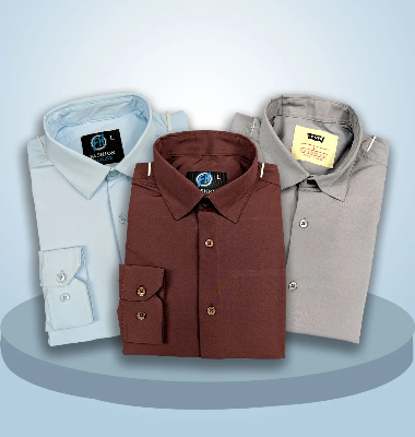 Picture of Premium 3 Piece Shirt Combo Pack (Formal / Casual) (Ash, Coffee, Sky)