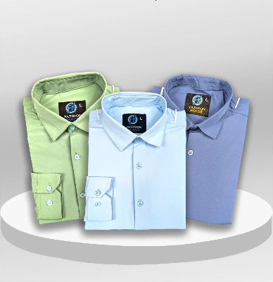 Picture of Premium 3 Piece Shirt Combo Pack (Formal / Casual) (Light Green, Sky & Blue)