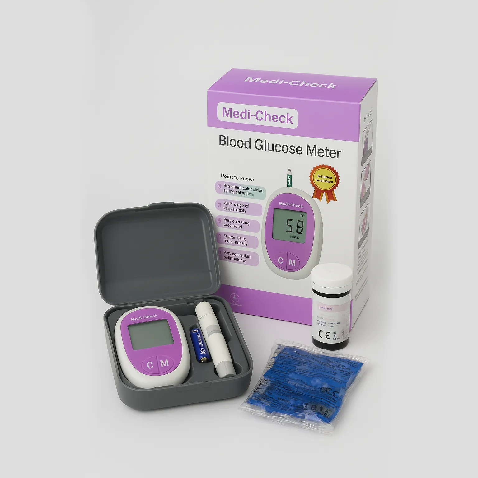 Picture of Medical Equipment 4-in-1 Combo Pack with Free Thermometer (Glucose Meter + Nebulizer + BP Monitor + Oximeter)